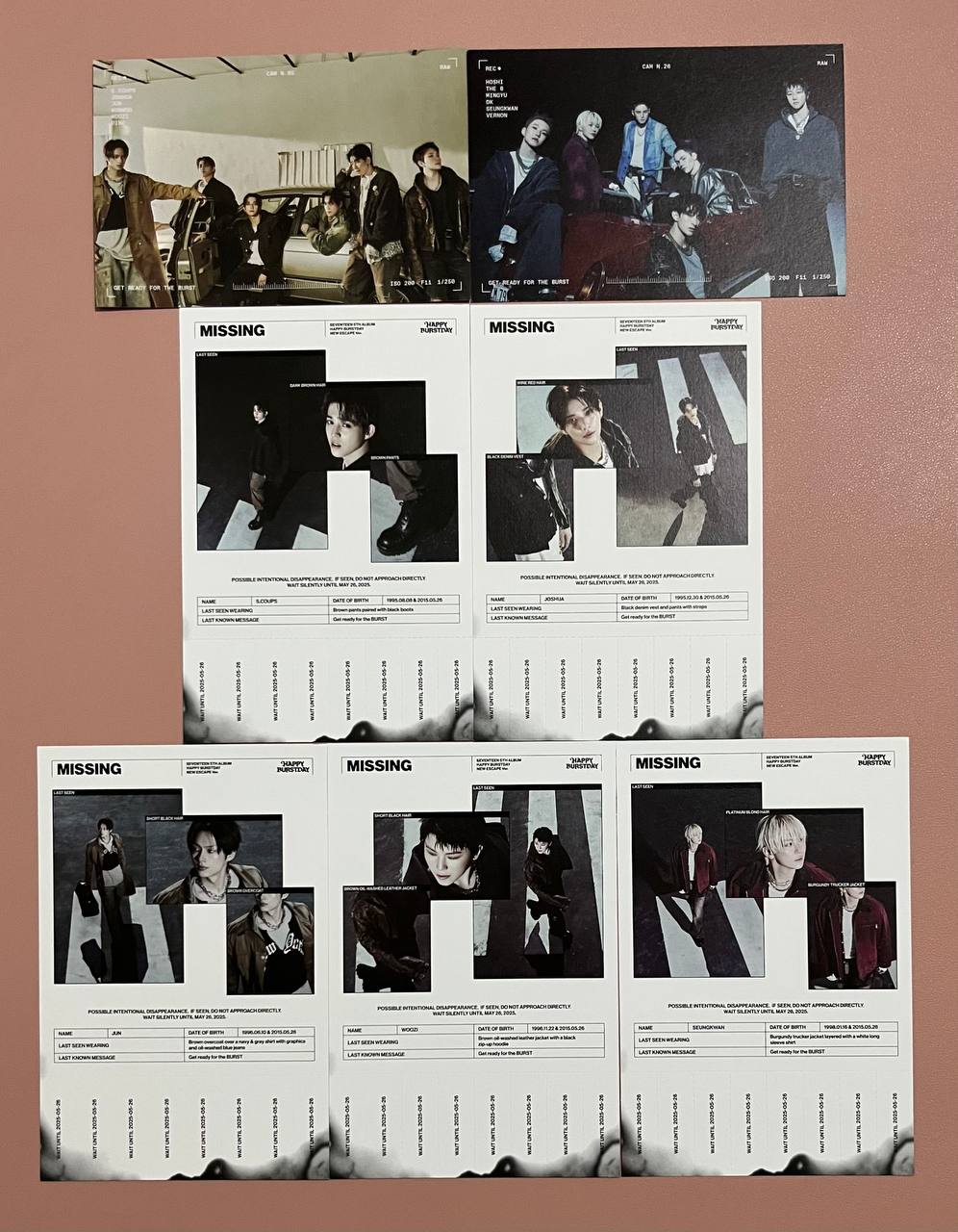 SEVENTEEN - Happy Burstday New Escape Ver (Official Postcard, Tear-Off Poster)
