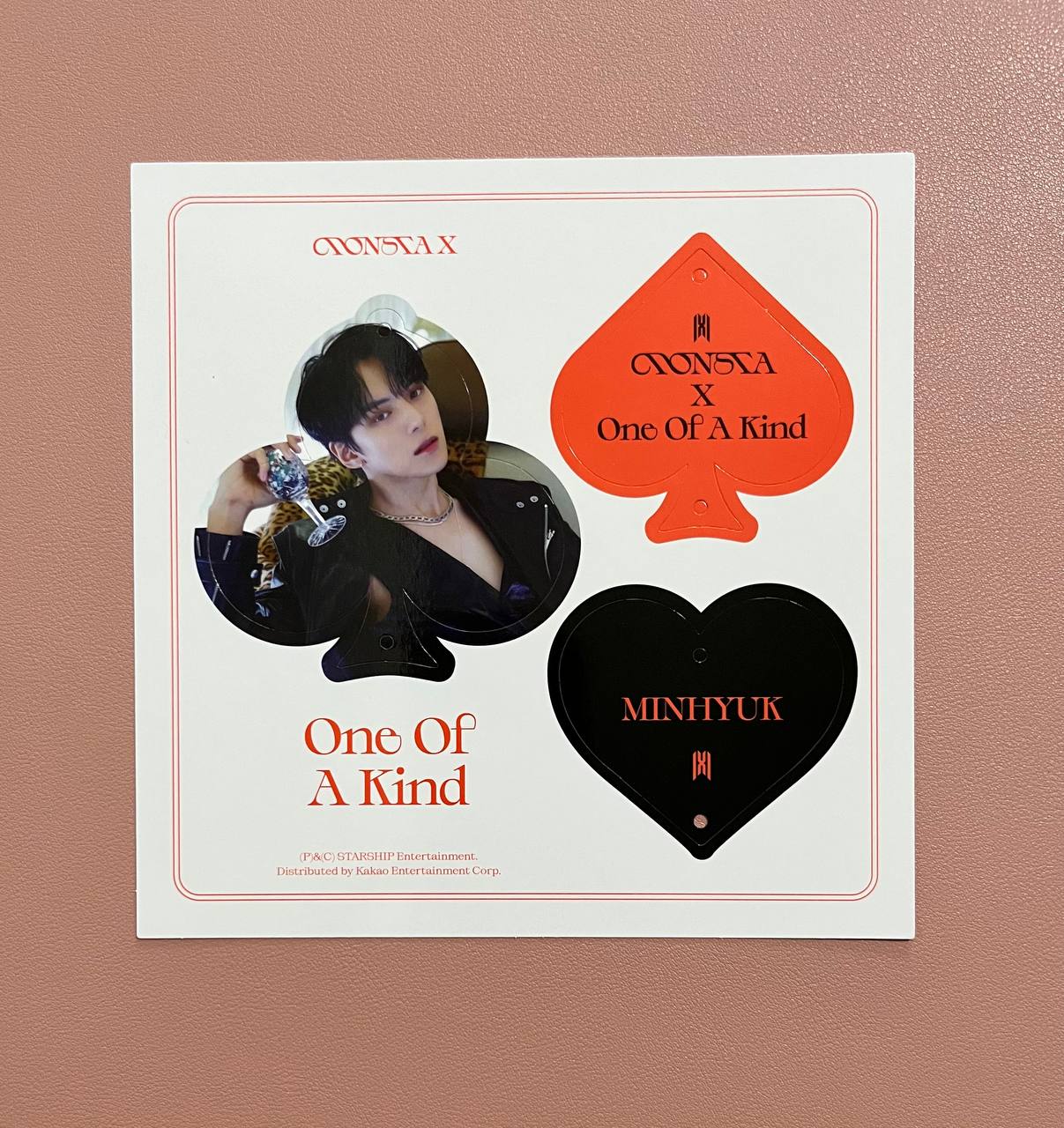 MONSTA X - One Of A Kind (Official Rolling Paper Message Card, Paper Ornament)