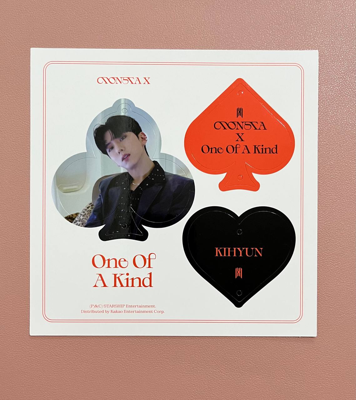 MONSTA X - One Of A Kind (Official Rolling Paper Message Card, Paper Ornament)
